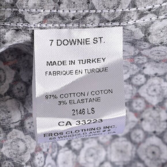 7 Downie Street Dress Shirt Button Up Long Sleeve Black Gray Size XXL - Picture 9 of 11